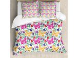 Abakuhaus Copripiumino Primavera, Vibrant Sommer-BlüTe, Antiacaro, Adatto A Chi Soffre Di Allergie, Con Federe, 200 Cm X 200 Cm - 80 X 80 Cm, Multicolore