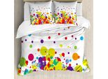 Abakuhaus Copripiumino Moderno, Cerchi Astratti, Antiacaro, Adatto A Chi Soffre Di Allergie, Con Federe, 155 Cm X 220 Cm - 80 X 80 Cm, Multicolore