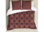 Abakuhaus Set Copripiumino Bohemic Per Letti Matrimoniali, Vivace Motivo Arabo, Antiacaro, Adatto A Chi Soffre Di Allergie, Con Federe, Multicolore