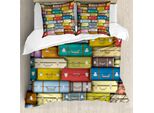 Abakuhaus Copripiumino Moderno, Valigie Colorate, Antiacaro, Adatto A Chi Soffre Di Allergie, Con Federe, 200 Cm X 200 Cm - 80 X 80 Cm, Multicolore