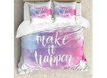 Abakuhaus Set Copripiumino Moderno Per Letti Matrimoniali, Colore Positivo, Antiacaro, Adatto A Chi Soffre Di Allergie, Con Federe, Colore Fucsia Blu