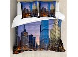 Abakuhaus Copripiumino Paesaggio, Chicago River Scenery, Antiacaro, Adatto A Chi Soffre Di Allergie, Con Federe, 155 Cm X 220 Cm - 80 X 80 Cm, Multicolore