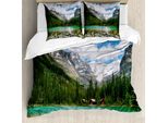 Abakuhaus Copripiumino Paesaggio, Canada Ohara See Wiev, Antiacaro, Adatto A Chi Soffre Di Allergie, Con Federe, 155 Cm X 220 Cm - 80 X 80 Cm, Multicolore
