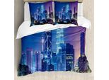 Abakuhaus Copripiumino Paesaggio, Panorama Urbano Kuala, Antiacaro, Adatto A Chi Soffre Di Allergie, Con Federe, 155 Cm X 220 Cm - 80 X 80 Cm, Multicolore