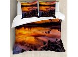 Abakuhaus Copripiumino Paesaggio, Kansas City Scenery, Antiacaro, Adatto A Chi Soffre Di Allergie, Con Federe, 155 Cm X 220 Cm - 80 X 80 Cm, Multicolore