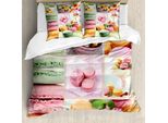 Abakuhaus Copripiumino Colorato, Macaron Francese Caffè, Antiacaro, Adatto A Chi Soffre Di Allergie, Con Federe, 200 Cm X 200 Cm - 80 X 80 Cm, Multicolore