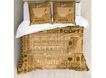 Abakuhaus Set Copripiumino Marrone Chiaro Per Letti Matrimoniali, Bevanda Calda Al Caffè, Antiacaro, Adatto A Chi Soffre Di Allergie, Con Federe, Marrone Chiaro