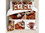 Abakuhaus Copripiuma Caffè, Caramelle E Chicchi Di Caffè, Antiacaro, Adatto A Chi Soffre Di Allergie, Con Federe, 200 Cm X 200 Cm - 80 X 80 Cm, Multicolore