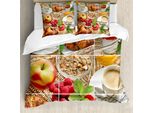 Abakuhaus Copripiumino, Croissant Succo Yogurt, Antiacaro Adatto A Chi Soffre Di Allergie Con Federe, 200 Cm X 200 Cm - 80 X 80 Cm, Multicolore