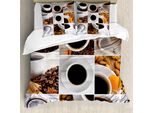 Abakuhaus Copripiumino Caffè, Caffè Mandorle Anacardi, Antiacaro Adatto A Chi Soffre Di Allergie Con Federe, 200 Cm X 200 Cm - 80 X 80 Cm, Bianco, Nero, Marrone