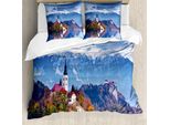 Abakuhaus Copripiumino Paesaggio, Lago Di Bled In Slovenia, Antiacaro, Adatto A Chi Soffre Di Allergie, Con Federe, 155 Cm X 220 Cm - 80 X 80 Cm, Multicolore