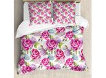 Abakuhaus Copripiumino Shabby Flora, Acquerello Lavenders, Antiacaro, Adatto A Chi Soffre Di Allergie, Con Federe, 200 Cm X 200 Cm - 80 X 80 Cm, Verde Chiaro Rosa