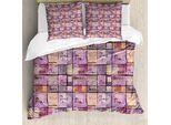 Abakuhaus Copripiumino Moderno, Lettere Vintage Acquerellate, Antiacaro, Adatto A Chi Soffre Di Allergie, Con Federe, 155 Cm X 220 Cm - 80 X 80 Cm, Rosa Pallido E Nero
