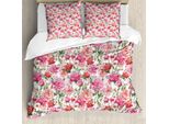 Abakuhaus Copripiumino Shabby Flora, Spring Garden Roses, Antiacaro, Adatto A Chi Soffre Di Allergie, Con Federe, 200 Cm X 200 Cm - 80 X 80 Cm, Rosa Pallido