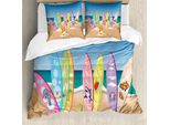 Abakuhaus Copripiumino Ocean, Spiaggia Skyd Il Mare, Antiacaro, Adatto A Chi Soffre Di Allergie, Con Federe, 155 Cm X 220 Cm - 80 X 80 Cm, Multicolore
