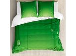 Abakuhaus Copripiumino Verde, Arte Astratta Gocce D'acqua, Antiacaro, Adatto A Chi Soffre Di Allergie, Con Federe, 155 Cm X 220 Cm - 80 X 80 Cm, Verde Felce, Verde Mela