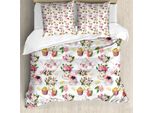 Abakuhaus Copripiumino Shabby Flora, Teiere Retrò Colorate, Antiacaro E Anallergico Con Federe, 200 Cm X 200 Cm - 80 X 80 Cm, Multicolore