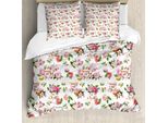 Abakuhaus Copripiumino Vintage, Teiera Antica Colorata, Antiacaro E Anallergico Con Federe, 155 Cm X 220 Cm - 80 X 80 Cm, Multicolore