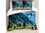 Abakuhaus Copripiumino Paesaggio, Motociclista Su Strada, Antiacaro, Adatto A Chi Soffre Di Allergie, Con Federe, 155 Cm X 220 Cm - 80 X 80 Cm, Multicolore