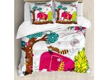 Abakuhaus Copripiumino Per Animali, Animali Della Giungla Elefante, Antiacaro, Adatto A Chi Soffre Di Allergie, Con Federe, 155 Cm X 220 Cm - 80 X 80 Cm, Multicolore
