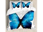 Abakuhaus Copripiumino Butterfly, Blu Moderno Sfumato, Antiacaro, Adatto A Chi Soffre Di Allergie, Con Federe, 155 Cm X 220 Cm - 80 X 80 Cm, Azzurro Blu Scuro