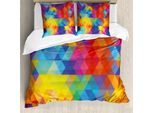 Abakuhaus Digital Copripiumino, Arte Geometrica Sfocata, Antiacaro, Adatto A Chi Soffre Di Allergie, Con Federe, 155 Cm X 220 Cm - 80 X 80 Cm, Multicolore