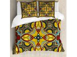 Abakuhaus Copripiumino Orientale, Medio Oriente, Antiacaro, Adatto A Chi Soffre Di Allergie, Con Federe, 155 Cm X 220 Cm - 80 X 80 Cm, Multicolore