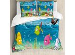 Abakuhaus Copripiumino Per Animali Domestici, Animali Marini Sott'acqua, Antiacaro, Adatto A Chi Soffre Di Allergie, Con Federe, 200 Cm X 200 Cm - 80 X 80 Cm, Multicolore