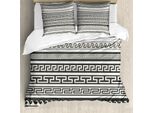 Abakuhaus Copripiumino Astratto, Motivo, Antiacaro, Adatto A Chi Soffre Di Allergie, Con Federe, 200 Cm X 200 Cm - 80 X 80 Cm, Verde Militare, Crema, Bianco