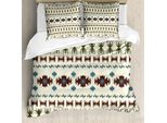 Abakuhaus Copripiumino Tribale, Aztec India, Antiacaro, Adatto A Chi Soffre Di Allergie, Con Federe, 200 Cm X 200 Cm - 80 X 80 Cm, Beige E Marrone