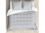 Abakuhaus Set Copripiumino Per Letti Matrimoniali, Linee A Zig Zag Incrociate, Antiacaro, Adatto A Chi Soffre Di Allergie, Con Federe, Grigio Antracite, Bianco E Nero