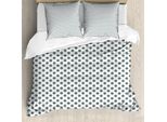 Abakuhaus Copripiumino Retrò, Vintage Sketch Dots, Antiacaro, Adatto A Chi Soffre Di Allergie, Con Federe, 155 Cm X 220 Cm - 80 X 80 Cm, Grigio Antracite Bianco