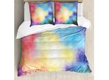 Abakuhaus Copripiumino Space, Acquerello Nebbia, Antiacaro, Adatto A Chi Soffre Di Allergie, Con Federe, 155 Cm X 220 Cm - 80 X 80 Cm, Multicolore