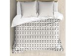 Abakuhaus Set Copripiumino Geometrico Per Letti Matrimoniali, Semicircolare Geometrico, Antiacaro, Adatto A Chi Soffre Di Allergie, Con Federe, Grigio Antracite Perlato