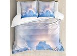 Abakuhaus Set Copripiumino Wolke Per Letti Matrimoniali, Raggi Di Sole Cielo Nuvole, Antiacaro Adatto A Chi Soffre Di Allergie Con Federe, Multicolore
