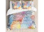 Abakuhaus Copripiumino Colorato, Mosaico Astratto A Pois, Antiacaro, Adatto A Chi Soffre Di Allergie, Con Federe, 155 Cm X 220 Cm - 80 X 80 Cm, Multicolore