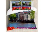 Abakuhaus Copripiumino Landschaft, Olanda Amsterdam Wiev, Antiacaro, Adatto A Chi Soffre Di Allergie, Con Federe, 200 Cm X 200 Cm - 80 X 80 Cm, Multicolore