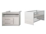 Roba Set Completo "Maren 2"", Incl. Letto Combinato 70 X 140 Cm E Ampio Fasciatoio, Grigio Chiaro/Bianco"