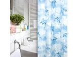Tenda Da Doccia Tessile Bianca Con Delfini Blu 240X200 Incl. Anelli