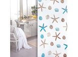Tenda Da Doccia In Peva Oceanic 120X200 Cm Bianco Blu Marrone Incl. Anelli Per Tenda Da Doccia