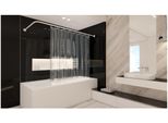 Tenda Da Doccia Peva 3D Ottico Trasparente Quadro 180X200 Cm Incl. Anelli Per Tenda Da Doccia