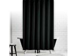 Tenda Doccia Tessile Tinta Unita Nera 240X200 Incl. Anelli Doccia Neri!