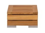 Tavolino Teako Design Corsica In Teak E Acciaio Inox - Legno Massiccio, Resistente Alle Intemperie, Moderno Per Balcone E Terrazzo