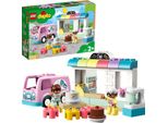 Lego 10928 Duplo Cake Bakery Playset Con Carrello Del Bar, Torte E Cupcake, Mattoncini Grandi Per Bambini Dai 2 Anni In Su