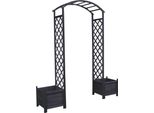 Mucola Traliccio Con Fioriera Traliccio Per Rampicanti Arco Di Rose Aiuto Per Fioriere Colonna Di Rose Arco Di Legno Pergola Rampicante - Nero