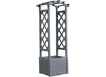 Arco Di Rose Con Fioriera Traliccio Di Legno Colonna Pergola Grigio