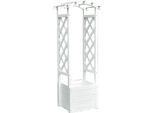 Arco Di Rose Con Fioriera Traliccio Di Legno Colonna Pergola Bianco