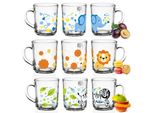 Sendez 6 Tazze Con Motivo Animale 230Ml Bicchieri Da Tè Bicchieri Per Bambini Bicchieri Per Bere Bicchieri Per Succhi Di Frutta