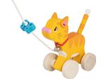 Goki 54896 Gatto Da Tirare 14 X 15,1 Cm, Legno, Giallo/Natura