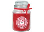 Candela Profumata Con Scritta "Rose"" In Un Barattolo Di Caramelle, 500 G Di Cera - Durata Di Combustione Circa 110 Ore, Candela In Barattolo In Confezione Regalo"